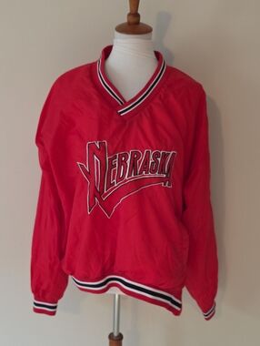 Nebraska Red Pullover V-Neck Team Windbreaker